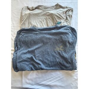 Lot of 2 Vineyard Vines Performance Long Sleeve T-Shirts XXL Tan Marlin Whale